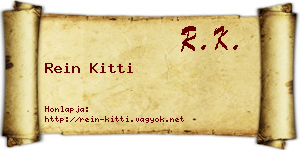 Rein Kitti névjegykártya
